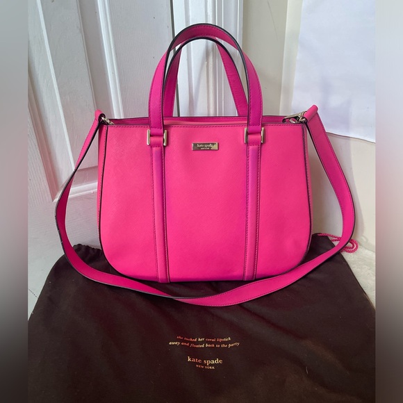 kate spade Handbags - Kate Spade Pink Satchel with Silver Accents